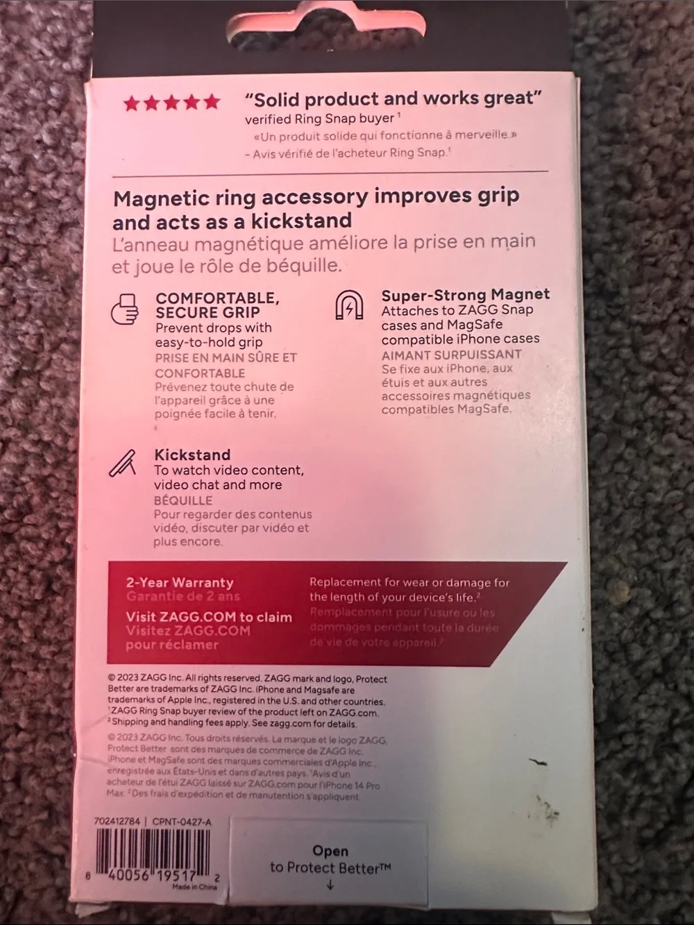 ZAGG Magnetic Ring Grip Phone Holder - Black